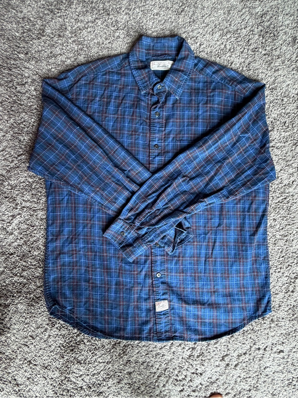 Men’s Levi Strauss Blue Plaid Button-Down Shirt